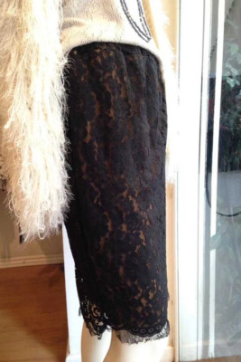 Galina Lace Pencil Midi Skirt