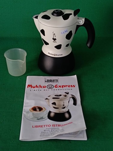 BIALETTI MUKKA EXPRESS 2 CUP CAPPUCCINO COFFEE MAKER WITH SCOOP. CL72