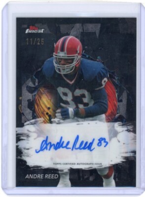 Andre Reed Finest Auto Black /25: 🦬 2024 Finest Football. Bills HOF WR ...