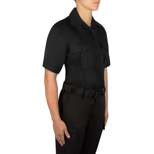 New Blauer Women's Cotton Short Sleeve Uniform Shirt / 8713WX / Dark
