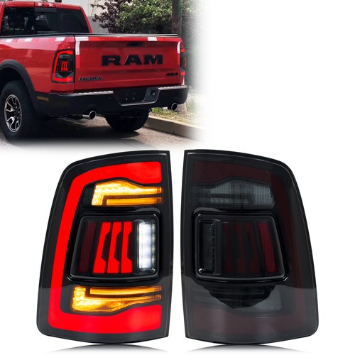 Ram Rampage Rear Lights LED Sequential Tail Lights for Dodge Ram 2009-2018 4th GEN Smoked Rear ...