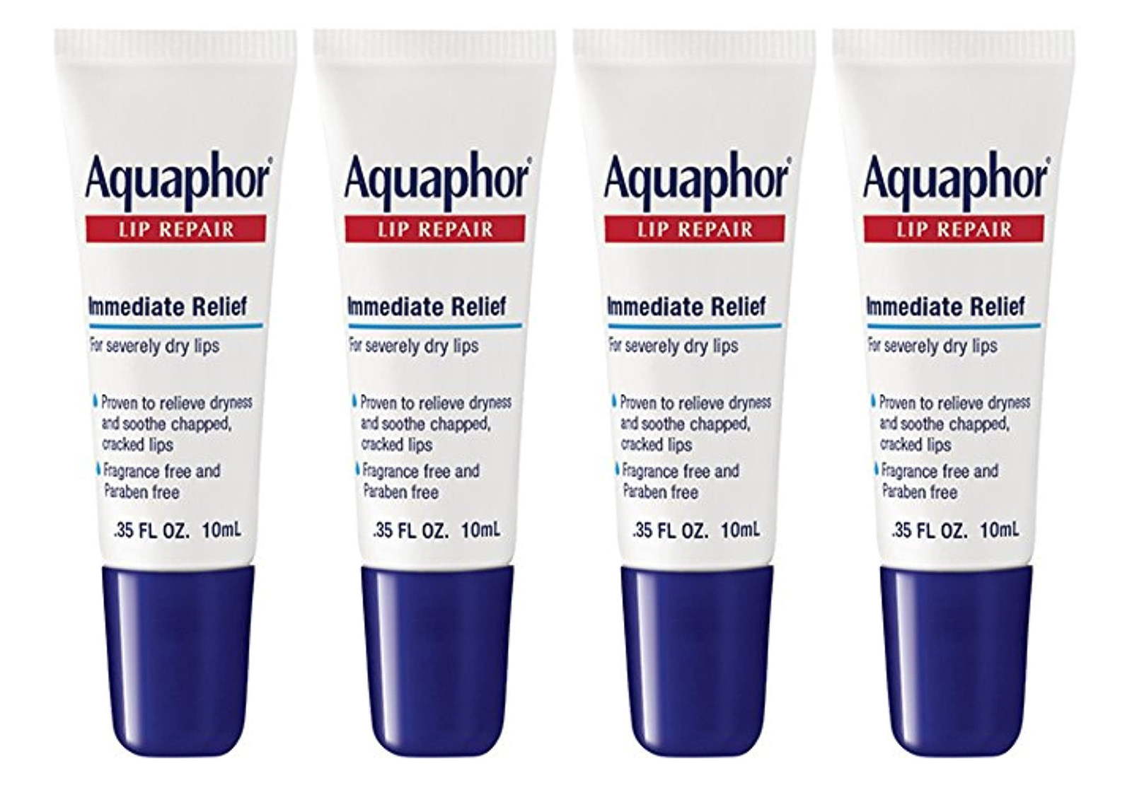 Aquaphor Lip Repair Dry, Chapped Lip Balm, 0.35 oz 4 Pack