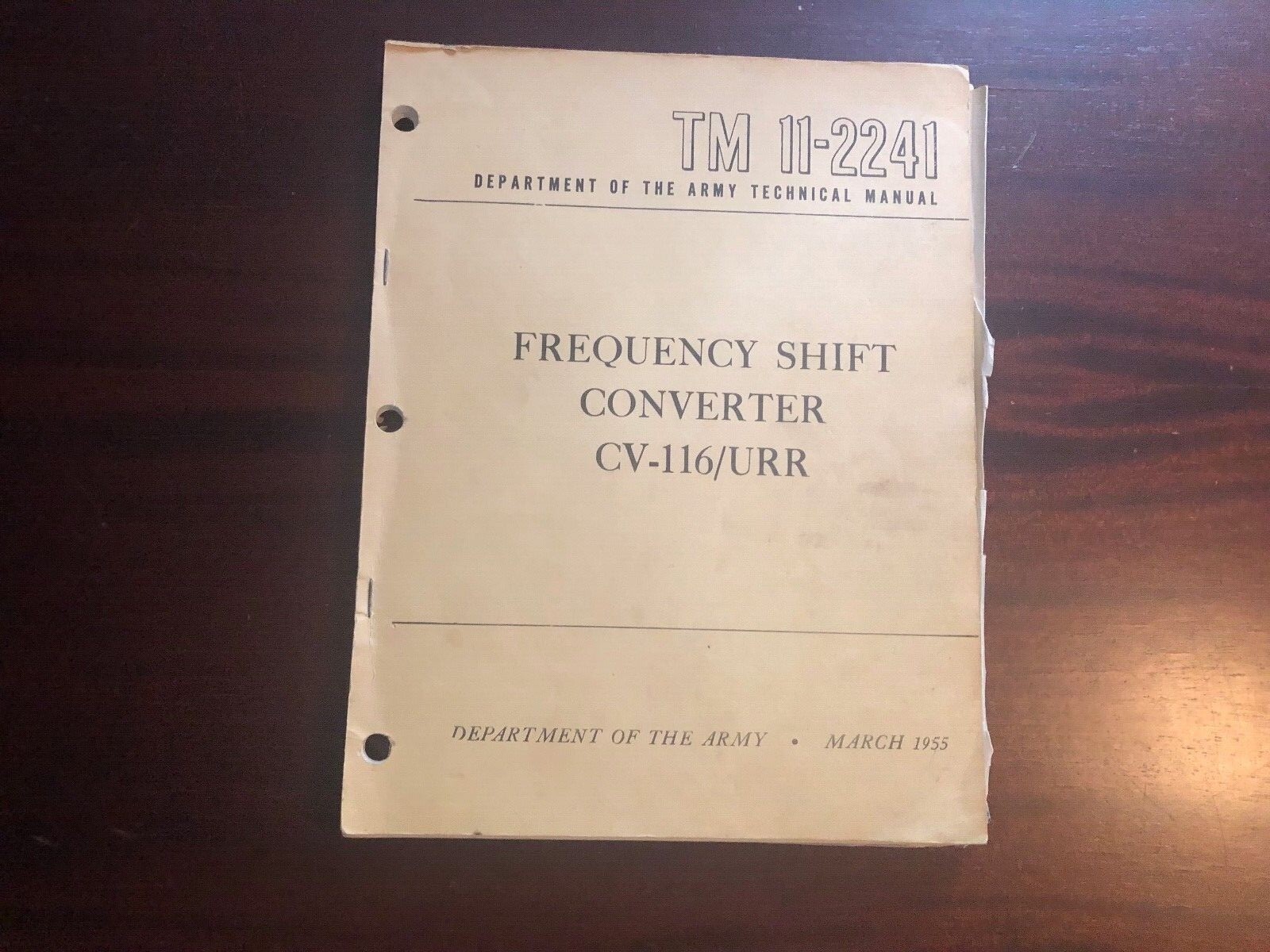 Frequency Shift Converter CV116/URR TM 112241 Handbook US Army 1955