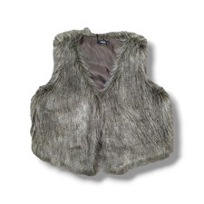 M&co Brown Faux Fur Short Gilet Size Xxl /fuzzy Fluffy Chic Retro Outerwear