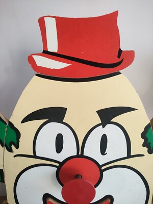ANCIEN CLOWN EUREKA en Bois et Metal pour TIR a FLECHES Jouet Ancien