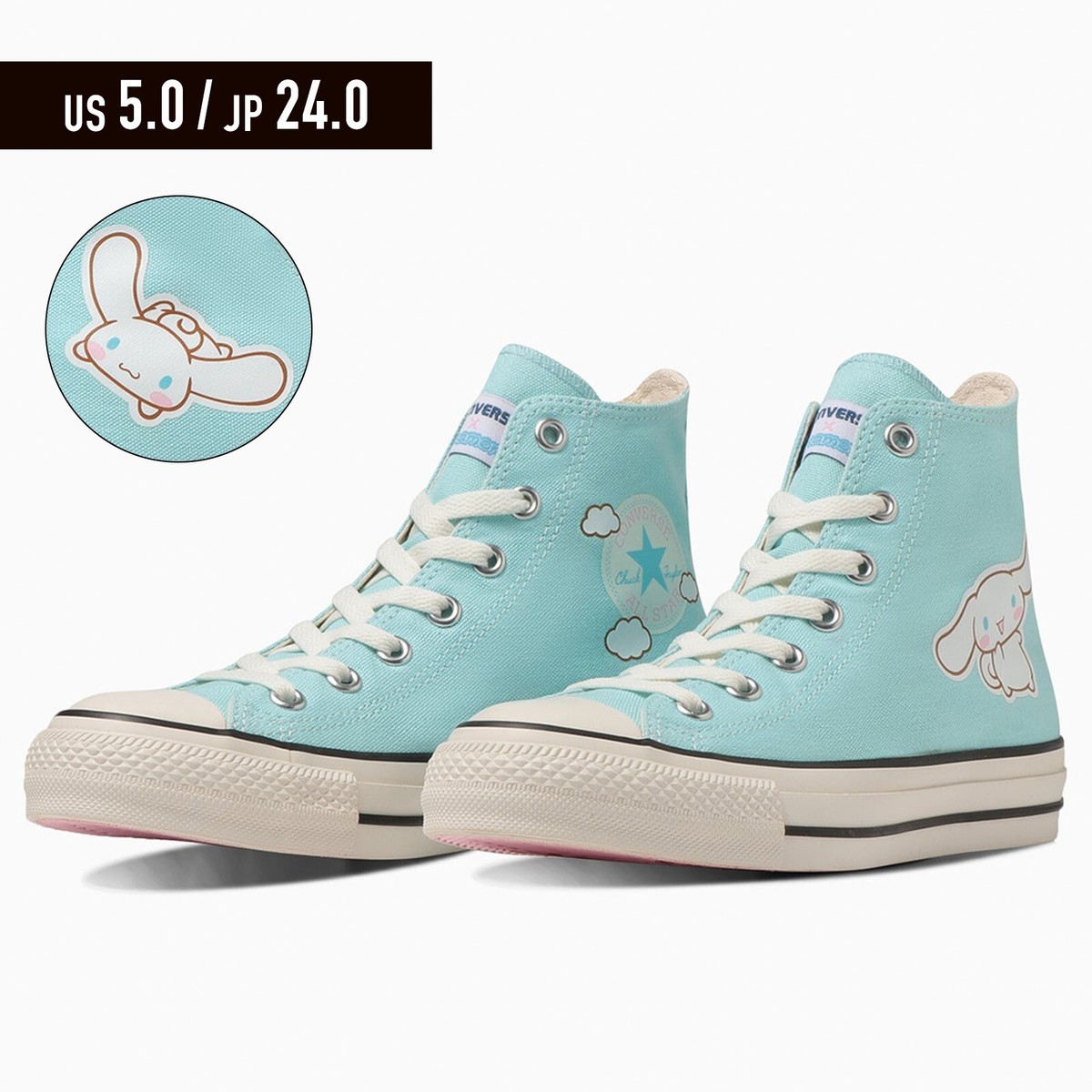 kitty♡です CONVERSE ALL STAR SANRIO CINNAMOROLL HI Light Blue 5.0 / 24.0