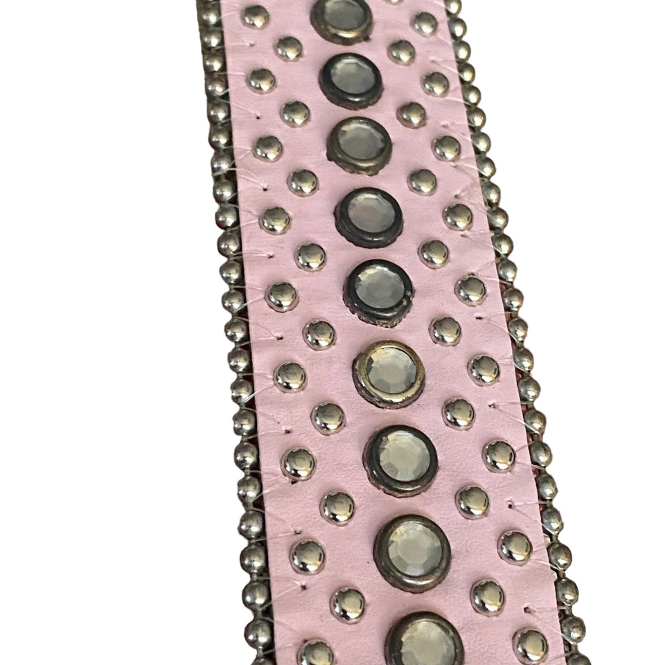Pink Cowgirl Studded Rhinestone Embellished Belt Western Buckle 32-34 Waist - Image 3 of 4