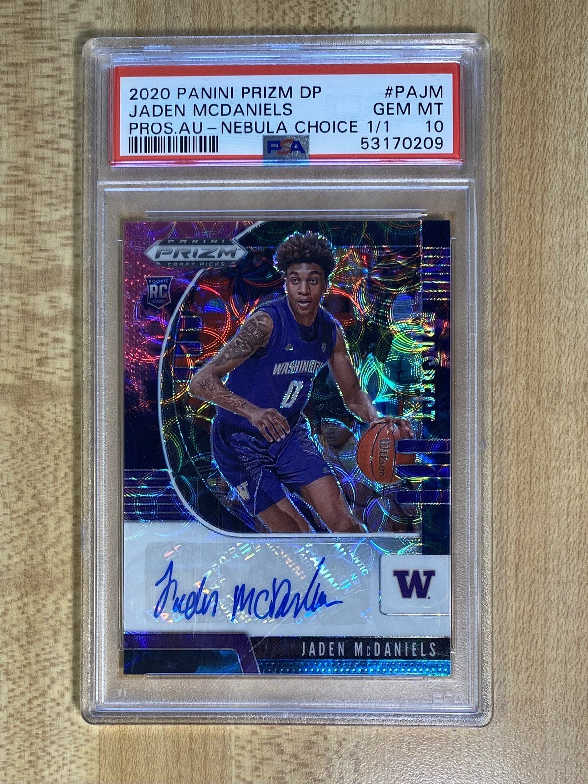 Jaden McDaniels Nebula Auto RC 1/1 2020 Prizm PSA 10 Rookie One Of One SSP 📈🔥