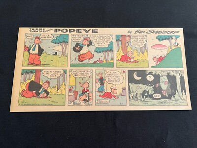 27 POPEYE by Bud Sagendorf Lot of 38 Sunday Third Page Comic