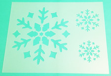 SNOWFLAKE Stencil Detailed 3 Size Christmas Design 8.5" x 11" Plastic Sheet BK15