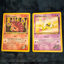 Gym Challenge Pokemon TCG 2-Card Lot: Blaine's Vulpix 66/132, Abra 93/132