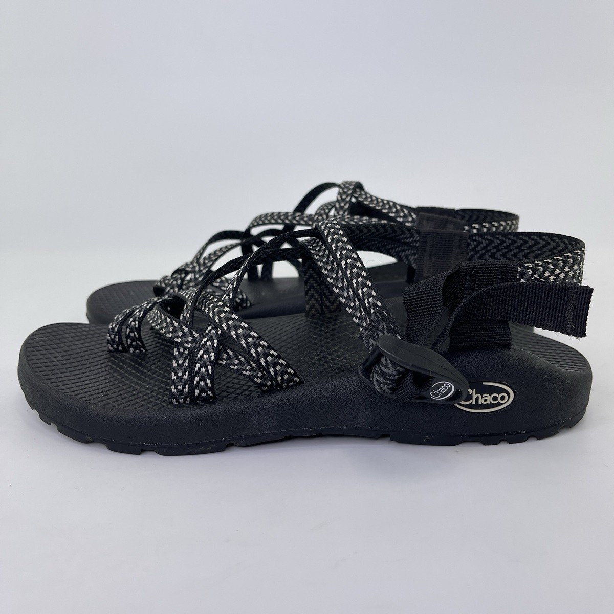 Chaco Womens ZX/2 Classic Black White Strappy Active Hiking Sandal