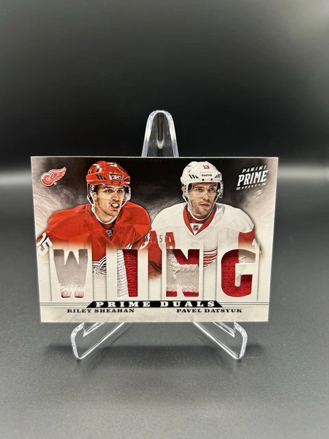 2012 Panini Prime #27 Riley Sheahan Pavel Datsyuk Duals Mem /50