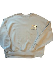 Peanuts Snoopy Woodstock Blue Feeling the Feels M L XL Oversize Sweatshirt
