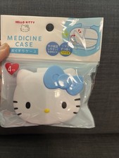 Sanrio Hello Kitty Blue Ribbon Travel Medicine Trinket Case Pill Box Plush