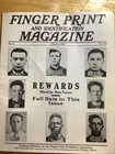 1932 RARE Finger Print magazine ~ Rewards Offered For Most Wanted ~ Forensics.
