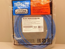 2 Tripp-Lite N204-010-BL-RA Cat6 RJ45 M/M Gigabit Right Angle Patch Cables 10ft