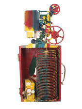 Vintage Movie Projector Mixed Media Assemblage Hand Painted Signed Reed 00