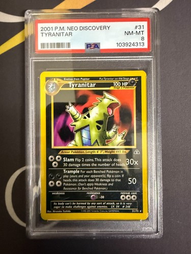 Tyranitar (Unlimited) graded PSA 8 for sale on eBay