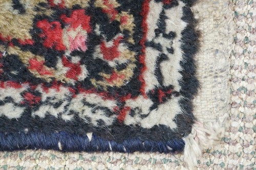 Vintage Oriental Red Floral Hand Knotted Wool Area Rug Mat 28" - Picture 6 of 13