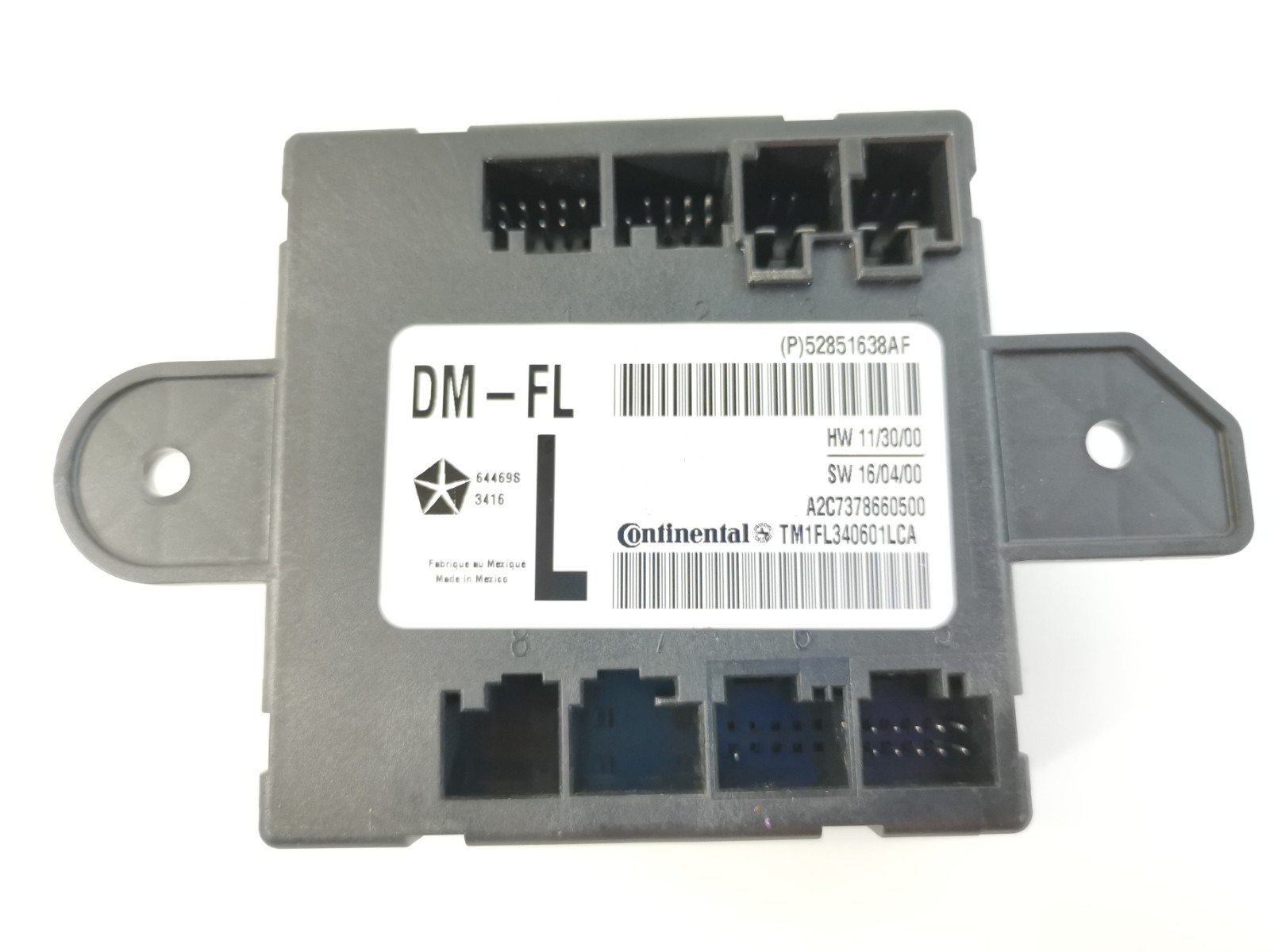 Maserati Levante 2017 FRONT+LEFT Door control module P/N 52851638AF
