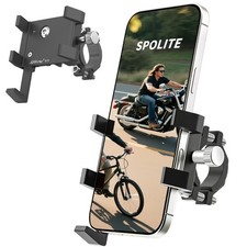 Bike Motorcycle Phone Mount,Aluminum Bike Phone Holder Handlebar Anti-Shake,3...