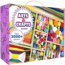 3000Pcs DIY Arts and Crafts Supplies Kit for Kids - Kids Craft Kits Art Suppl...