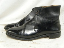 British Army Military Officers Black Leather George Parade Boots Size 11 M 45 TZ