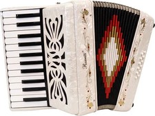 Rossetti Piano Accordion 25 Piano Keys and 12 Bass Buttons White
