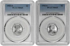 Lincoln Steel Wheat Cent 1943 D + S 1C PCGS Graded MS 65 Two Coin Lot