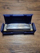 Vintage Hohner F Sharp Blues Harp Harmonica With Case Made In Germany