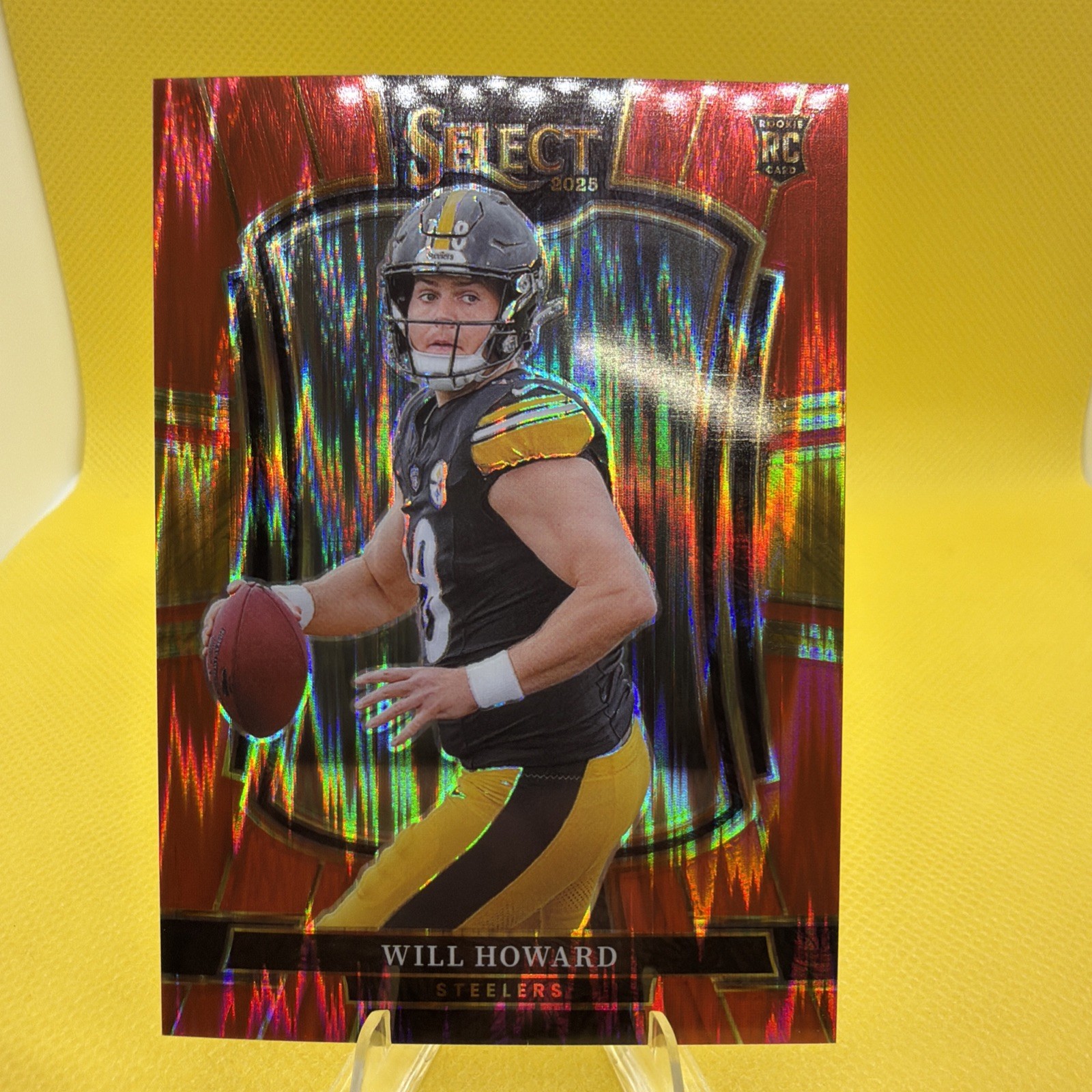 2025 Panini Select - Premier Level Will Howard #152 Red Shock Prizm /249 (RC)