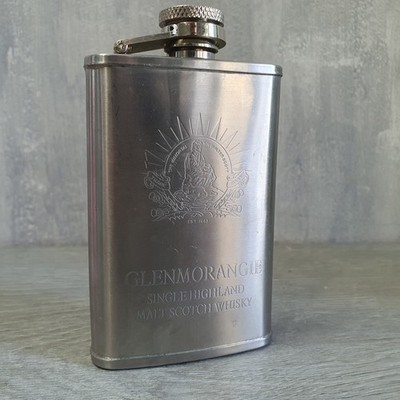 Glenmorangie Whisky Flachmann 3,5oz Edelstahl Rum Spirituosen Top Zustand