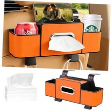 4-in-1 Orange Back Seat Car Organizer, Upgraded Multifunctional Car Seat Back