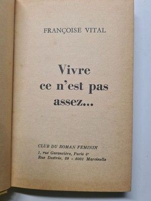 Leben ist nicht genug | Françoise Vital | Guter Zustand