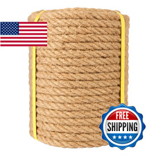 Jute Rope 1/2inchX 100ft Twisted Hemp Rope for Crafts Landscaping, Home D cor