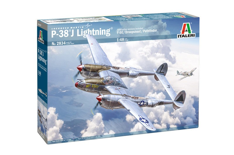 P-38J Lightning maquette avion 1/48 Italeri F-5E Droopsnoot plastique