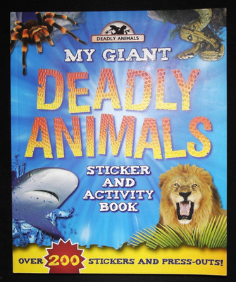 SPIDERS SNAKES SHARKS BIG CATS - Sticker activity Fact Book with Trump Cards NEW