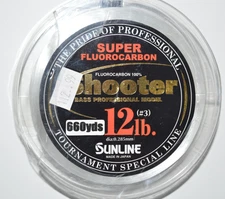 sunline shooter super fluorocarbon 100%  12lb  660yds  lo-vis clear fishing line