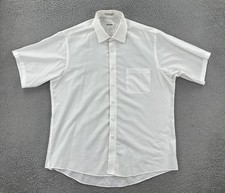 Vtg Pierre Cardin Men s Large 16-16 1/2 34/35 White Button Up Shirt 90s Preppy