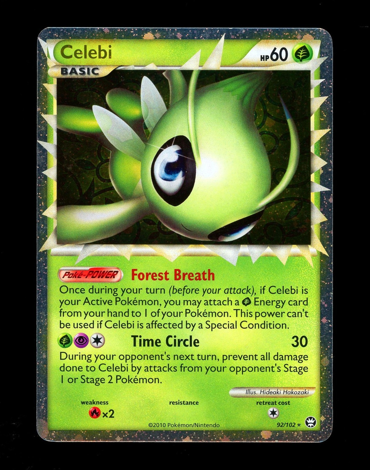 2010 Pokemon CELEBI PRIME Triumphant Set HOLO Ultra Rare HGSS Series Card 92/102