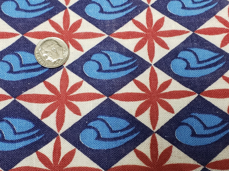 BEST Vintage Feedsack Flour Sack Fabric Stylized Floral WWII 1940s Quilt Remnant