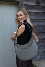 Image of Luella Grey Thelma Khaki Green Large Scoop Hobo Handbag Original RRP £119