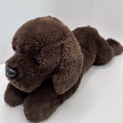 Aurora Chocolate Brown Lab Puppy Dog Soft Plush 17  Laying Droopy Ears Snuggle