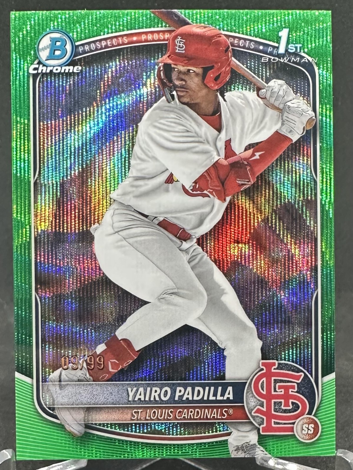 Yairo Padilla 2025 Bowman Chrome 1st Bowman Prospect Green Wave /99 #BCP-236