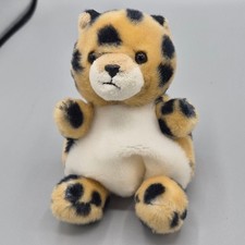 Aurora Palm Pals Lonnie Leopard Spotted Tan Black Plush Stuffed Animal 5 inch