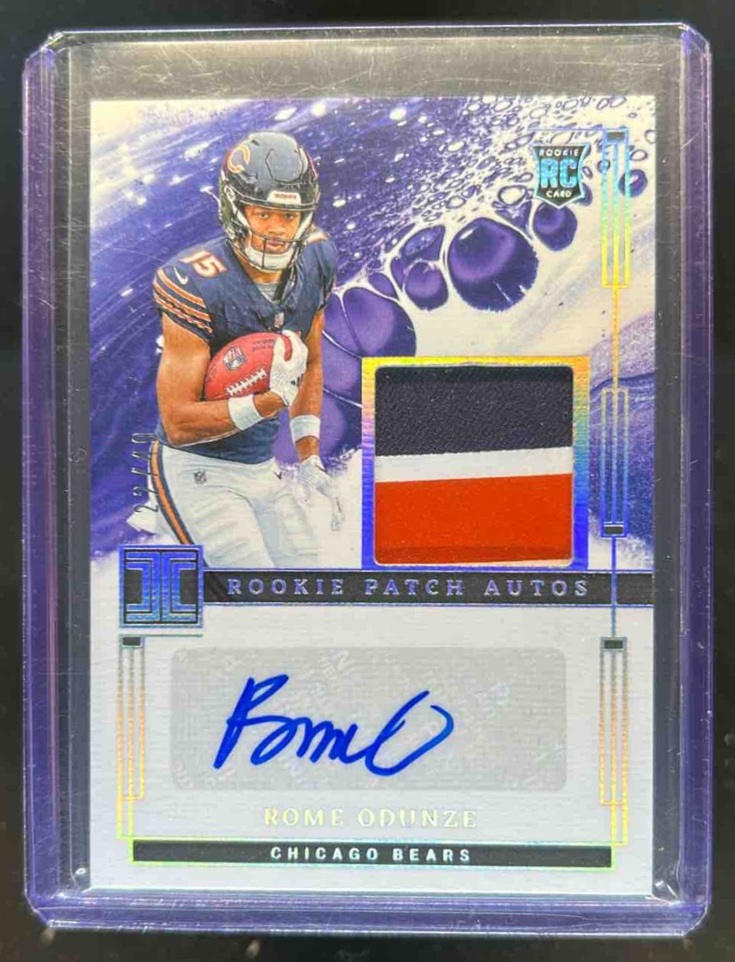 Rome Odunze Panini Impeccable Rookie Patch Autographs #RPAROE Silver