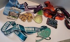 Lot Of 5 Marathon Fun Run Running Finishing Medals W/Lanyards