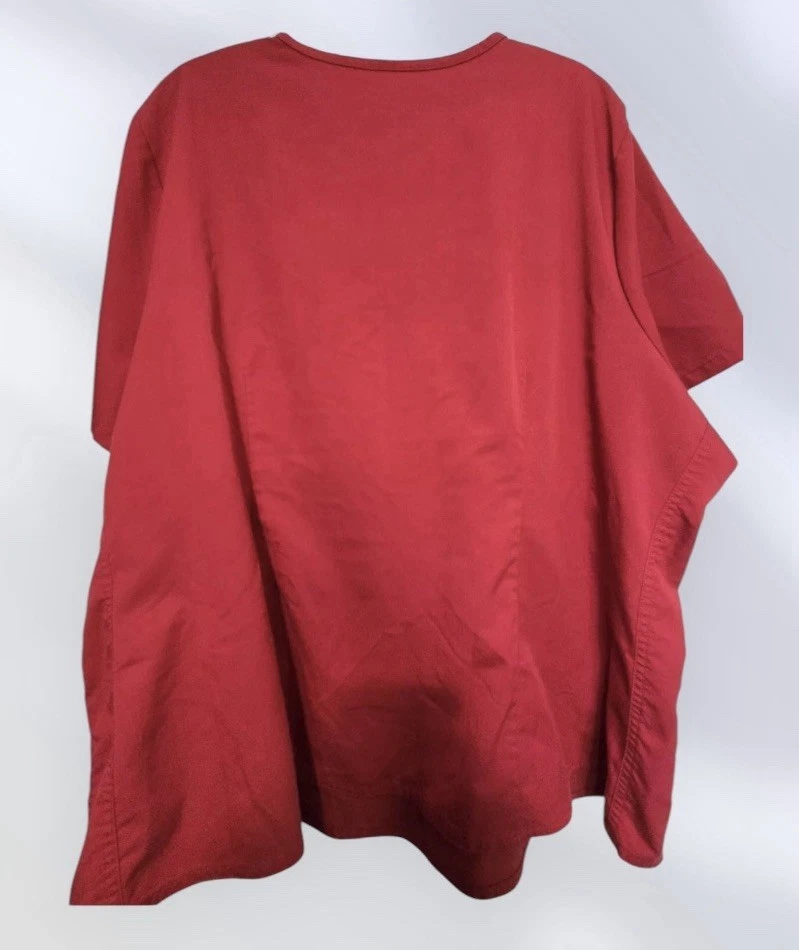 Blusa esfoliante NRG/Barco STRETCH tamanho 4XL-vermelha gola V  - Imagem 2 de 4