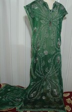 28 Automan Silver Coins 2 Kurus embroidered CAFTAN dress ABAYA Vintage Hippy 